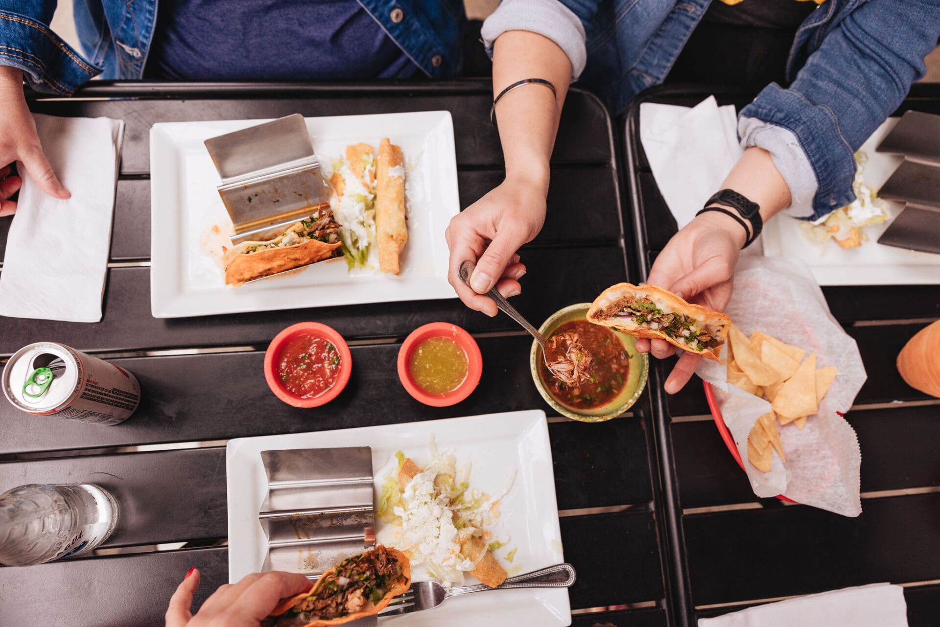 Tacos with sauces Tacos with sauces